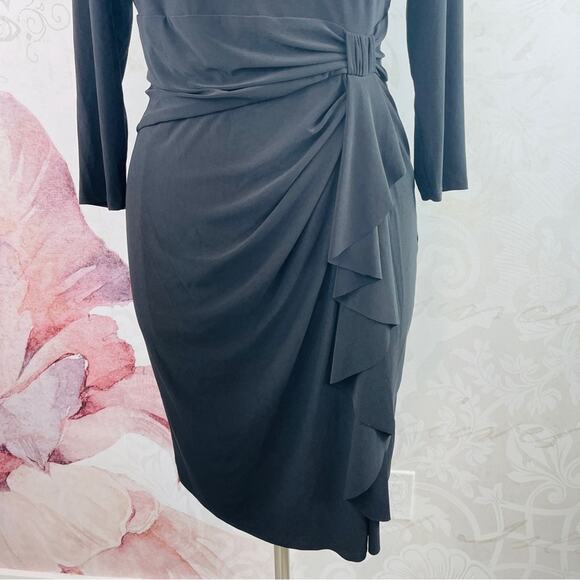 Chap elegant black dress with side accent Size XL - Picture 3 of 8